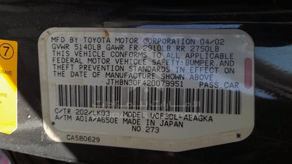 Photo 2 VIN: JTHBN30F420079951 - LEXUS LS 430 