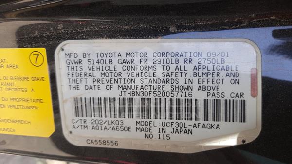 Photo 2 VIN: JTHBN30F520057716 - LEXUS LS 430 