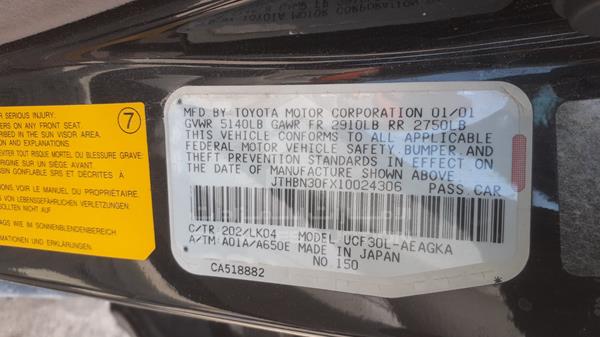 Photo 2 VIN: JTHBN30FX10024306 - LEXUS LS 430 