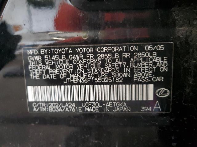 Photo 12 VIN: JTHBN36F155025182 - LEXUS LS 430 