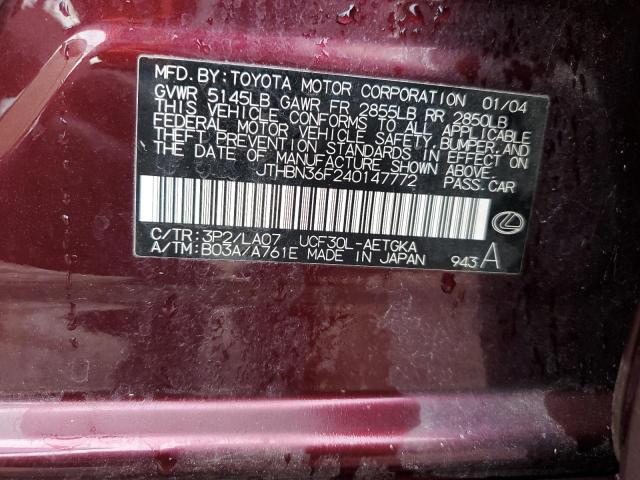 Photo 11 VIN: JTHBN36F240147772 - LEXUS LS 430 