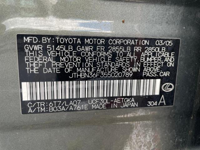 Photo 9 VIN: JTHBN36F355020789 - LEXUS LS 430 