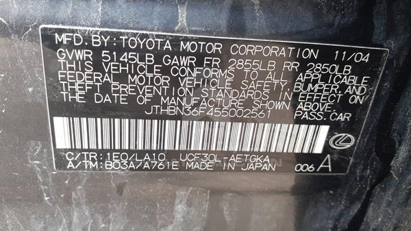 Photo 2 VIN: JTHBN36F455002561 - LEXUS LS 430 