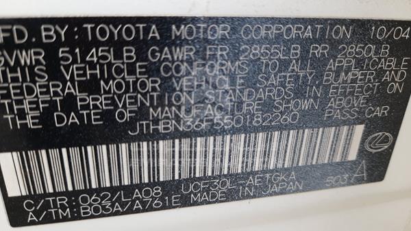 Photo 3 VIN: JTHBN36F550182260 - LEXUS LS 430 