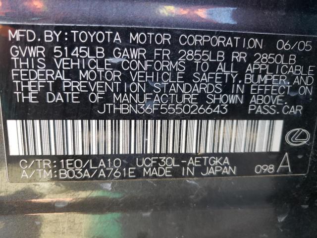 Photo 11 VIN: JTHBN36F555026643 - LEXUS LS430 