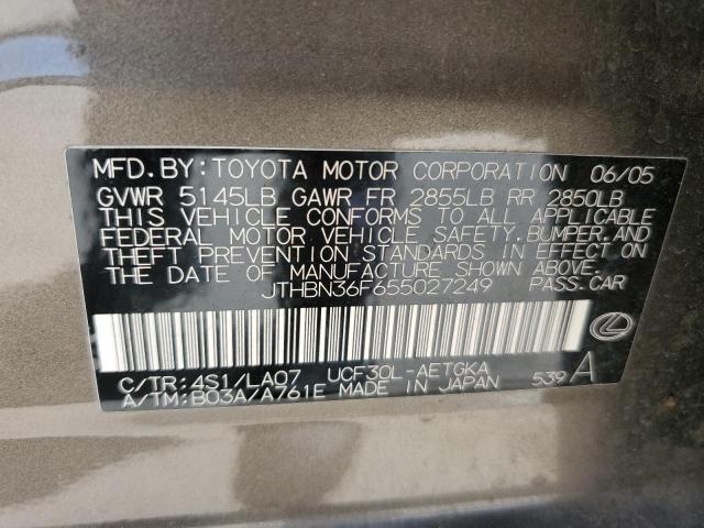 Photo 11 VIN: JTHBN36F655027249 - LEXUS LS430 