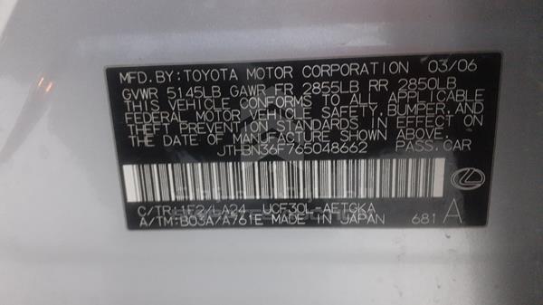 Photo 2 VIN: JTHBN36F765048662 - LEXUS LS 430 