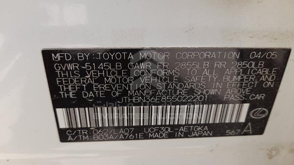 Photo 1 VIN: JTHBN36F855022201 - LEXUS LS 430 