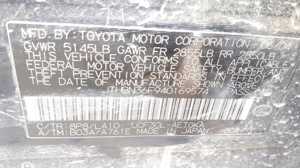 Photo 1 VIN: JTHBN36F940169574 - LEXUS LS 430 