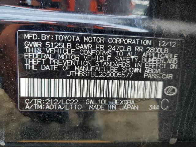 Photo 11 VIN: JTHBS1BL2D5005577 - LEXUS GS 450H 