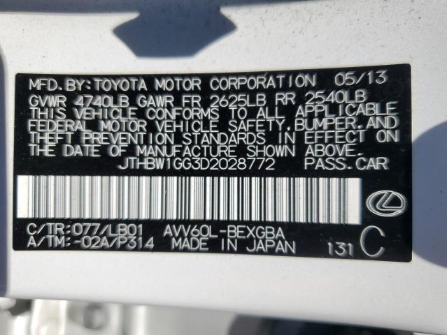 Photo 11 VIN: JTHBW1GG3D2028772 - LEXUS ES 300H 