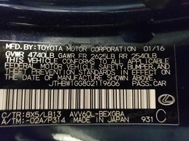 Photo 9 VIN: JTHBW1GG8G2119606 - LEXUS ES 300H 