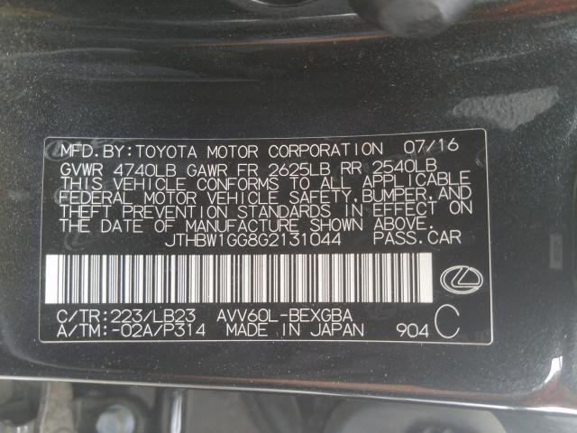 Photo 9 VIN: JTHBW1GG8G2131044 - LEXUS ES 300H 