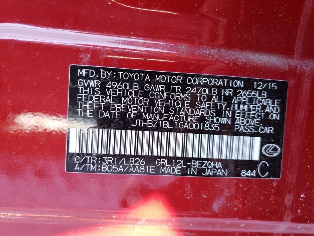 Photo 9 VIN: JTHBZ1BL1GA001835 - LEXUS GS 350 BAS 