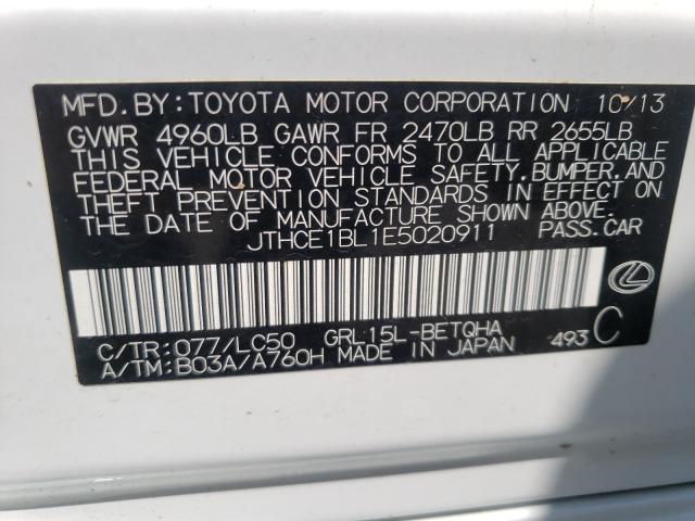 Photo 9 VIN: JTHCE1BL1E5020911 - LEXUS GS 350 