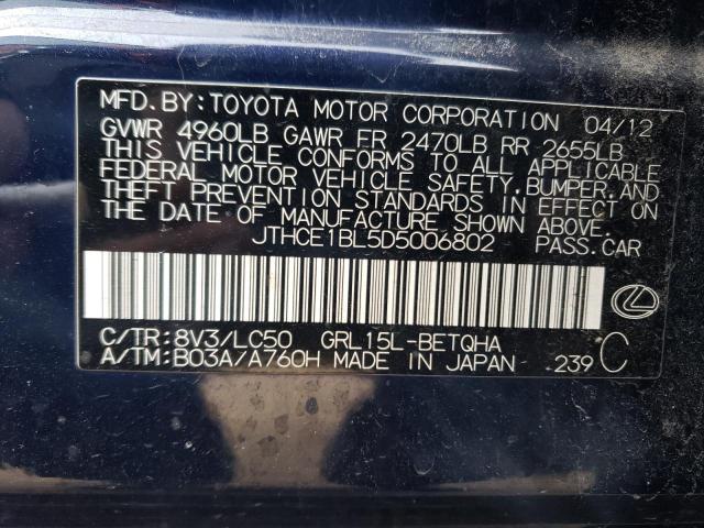 Photo 12 VIN: JTHCE1BL5D5006802 - LEXUS GS 350 