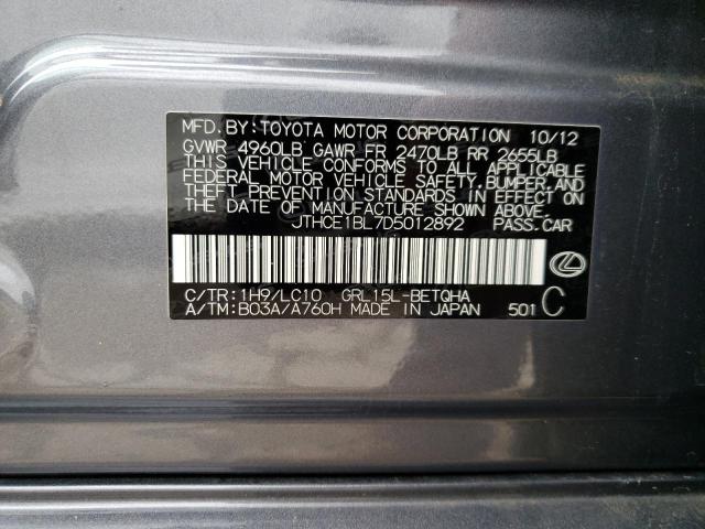 Photo 11 VIN: JTHCE1BL7D5012892 - LEXUS GS 350 