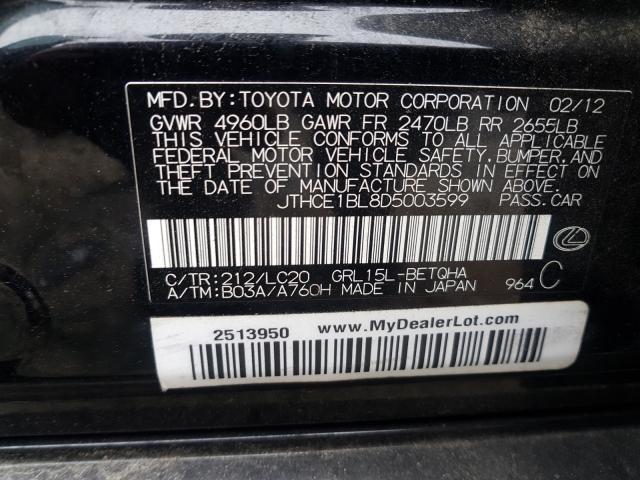 Photo 9 VIN: JTHCE1BL8D5003599 - LEXUS GS 350 