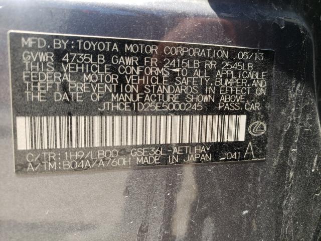 Photo 9 VIN: JTHCE1D25E5000245 - LEXUS IS 350 