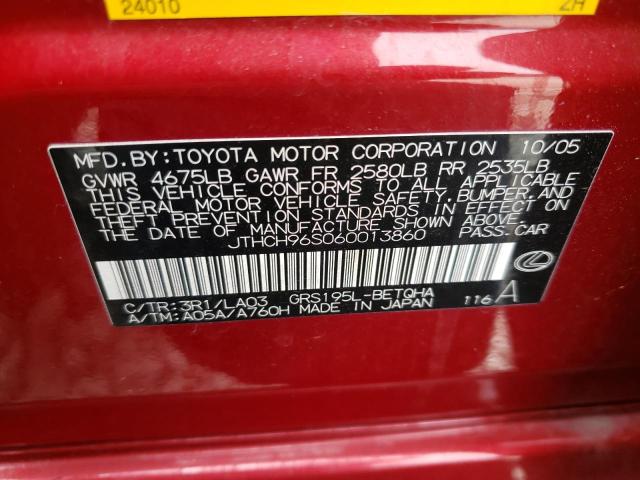 Photo 12 VIN: JTHCH96S060013860 - LEXUS GS 300 