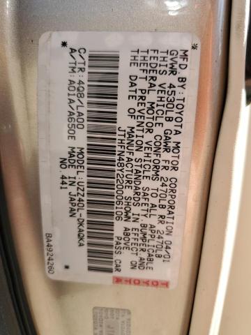 Photo 11 VIN: JTHFN48Y220006106 - LEXUS SC 430 