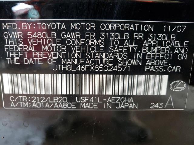 Photo 12 VIN: JTHGL46FX85024571 - LEXUS LS 460L 