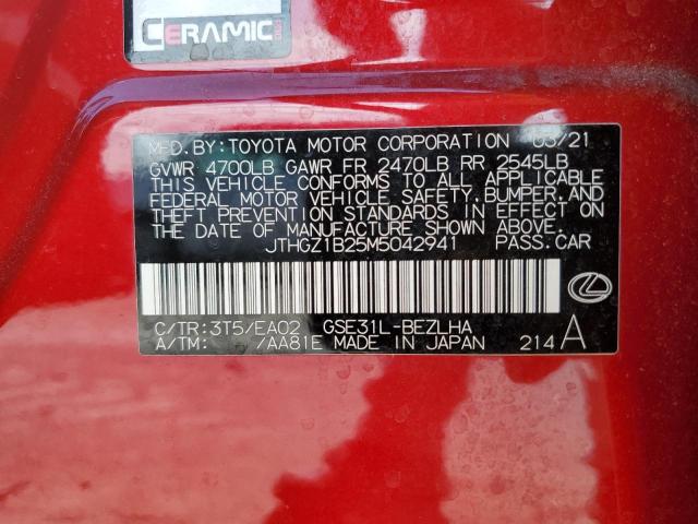 Photo 11 VIN: JTHGZ1B25M5042941 - LEXUS IS 350 F S 