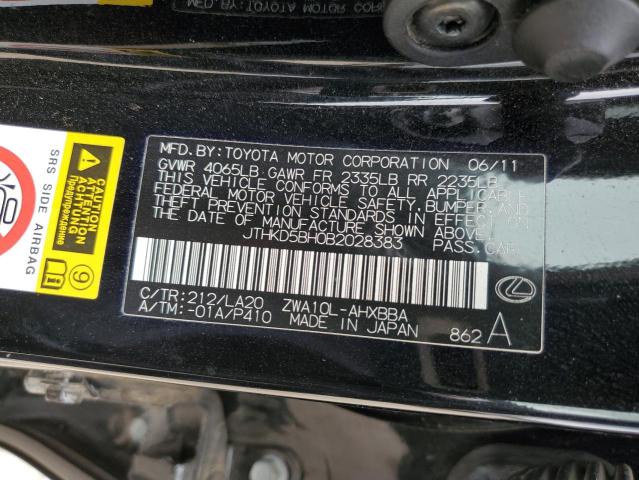 Photo 11 VIN: JTHKD5BH0B2028383 - LEXUS CT 200 