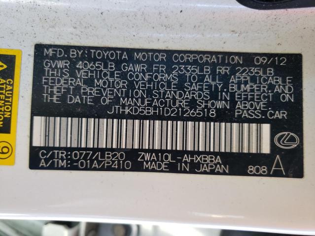 Photo 11 VIN: JTHKD5BH1D2126518 - LEXUS CT 200 