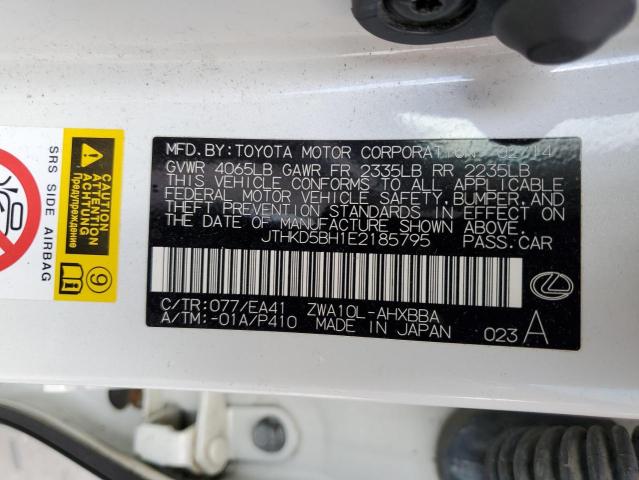 Photo 11 VIN: JTHKD5BH1E2185795 - LEXUS CT 200 