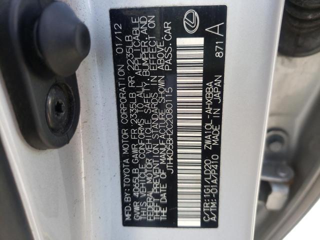 Photo 9 VIN: JTHKD5BH2C2080115 - LEXUS CT 200 