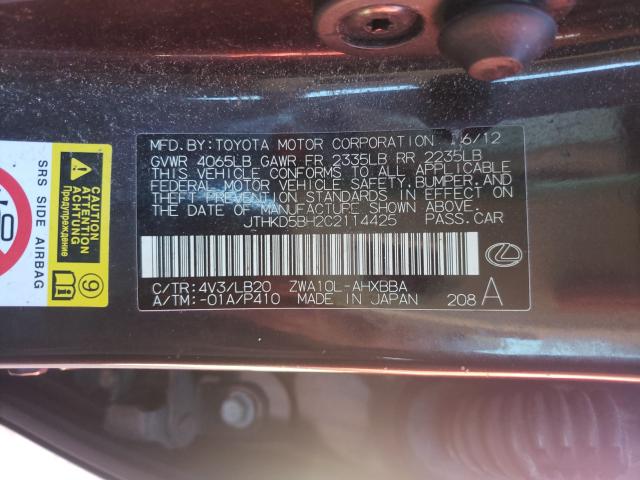 Photo 9 VIN: JTHKD5BH2C2114425 - LEXUS CT 200 