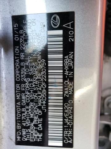 Photo 11 VIN: JTHKD5BH2F2230759 - LEXUS CT 200 