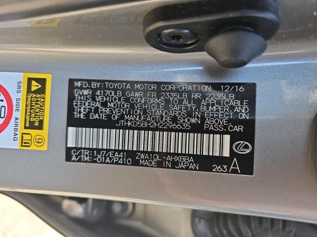 Photo 9 VIN: JTHKD5BH2H2296635 - LEXUS CT 200 