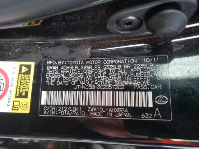 Photo 9 VIN: JTHKD5BH3C2057202 - LEXUS CT 200 