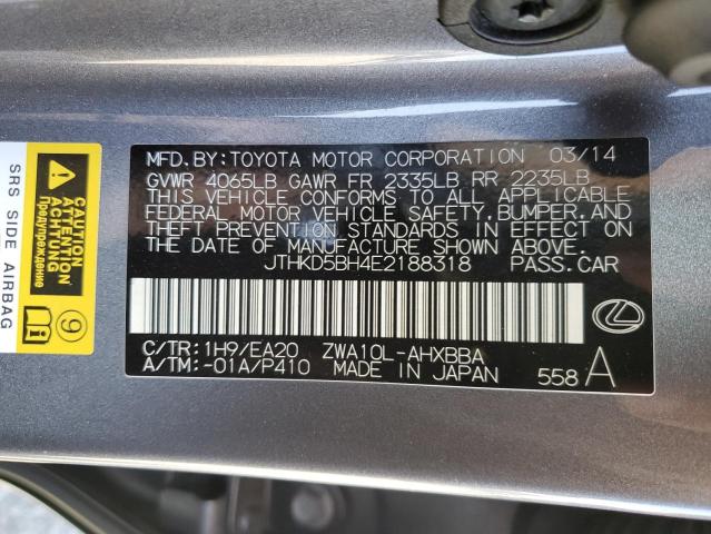 Photo 11 VIN: JTHKD5BH4E2188318 - LEXUS CT 200 