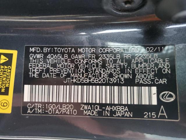 Photo 11 VIN: JTHKD5BH5B2013913 - LEXUS CT 200 