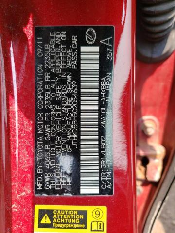 Photo 11 VIN: JTHKD5BH5C2054639 - LEXUS CT 200 