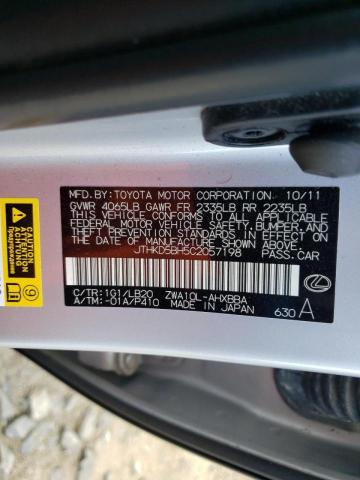 Photo 11 VIN: JTHKD5BH5C2057198 - LEXUS CT 200 