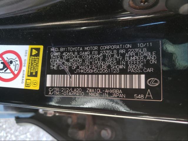 Photo 9 VIN: JTHKD5BH5C2061123 - LEXUS CT 200 