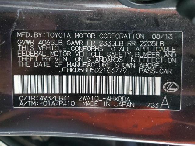 Photo 11 VIN: JTHKD5BH5D2163779 - LEXUS CT 200 