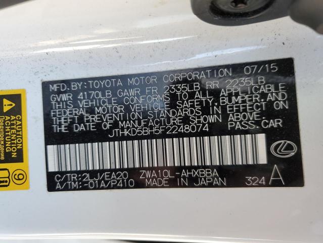 Photo 11 VIN: JTHKD5BH5F2248074 - LEXUS CT 200 