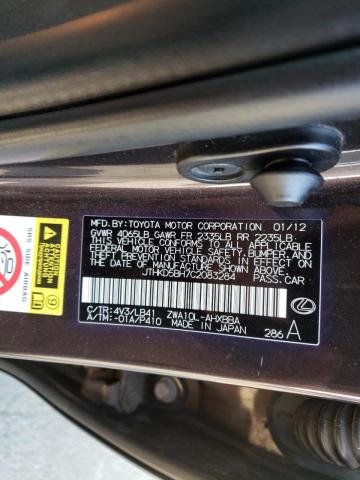 Photo 9 VIN: JTHKD5BH7C2083284 - LEXUS CT 200 