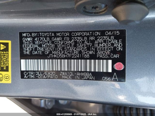 Photo 8 VIN: JTHKD5BH7F2241188 - LEXUS CT 