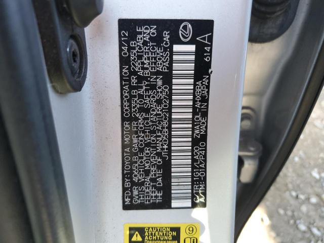 Photo 11 VIN: JTHKD5BH8C2102750 - LEXUS CT 200 