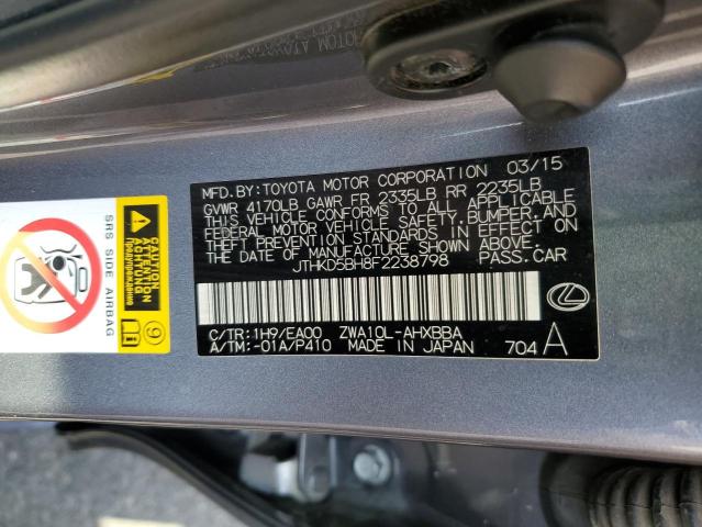 Photo 11 VIN: JTHKD5BH8F2238798 - LEXUS CT 200 