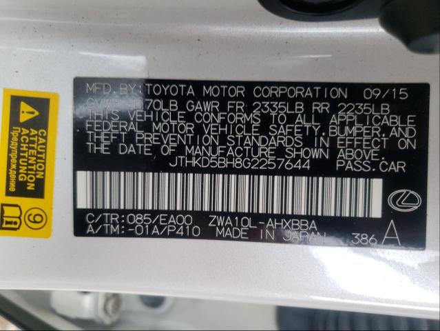 Photo 9 VIN: JTHKD5BH8G2257644 - LEXUS CT 200 