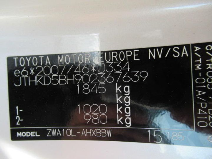 Photo 21 VIN: JTHKD5BH902367639 - LEXUS CT200H HATCHBACK 