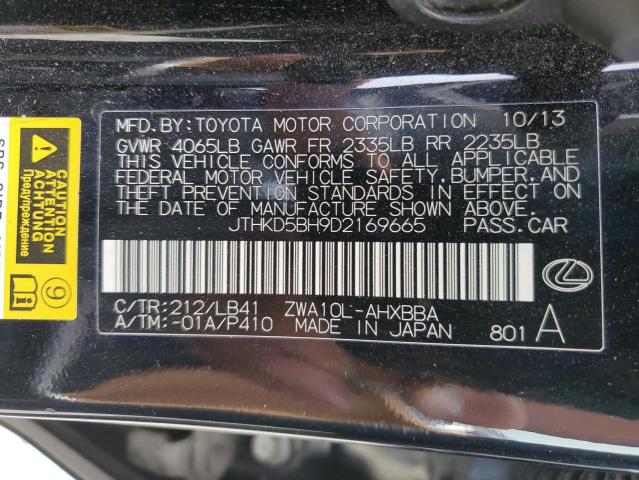 Photo 11 VIN: JTHKD5BH9D2169665 - LEXUS CT 200 