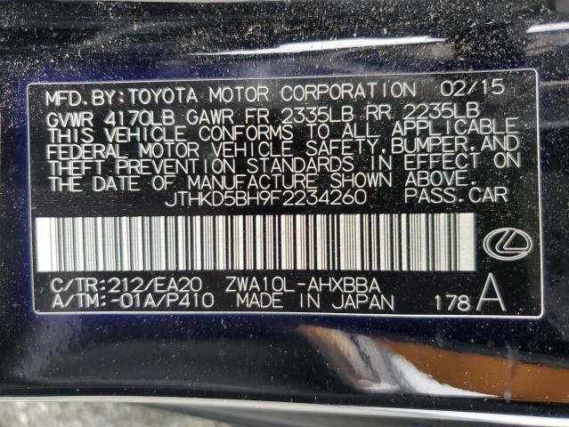 Photo 11 VIN: JTHKD5BH9F2234260 - LEXUS CT 200 